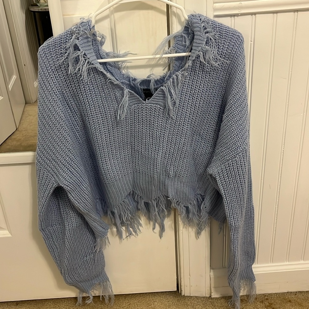 Rue 21 Distressed Cropped Sweater